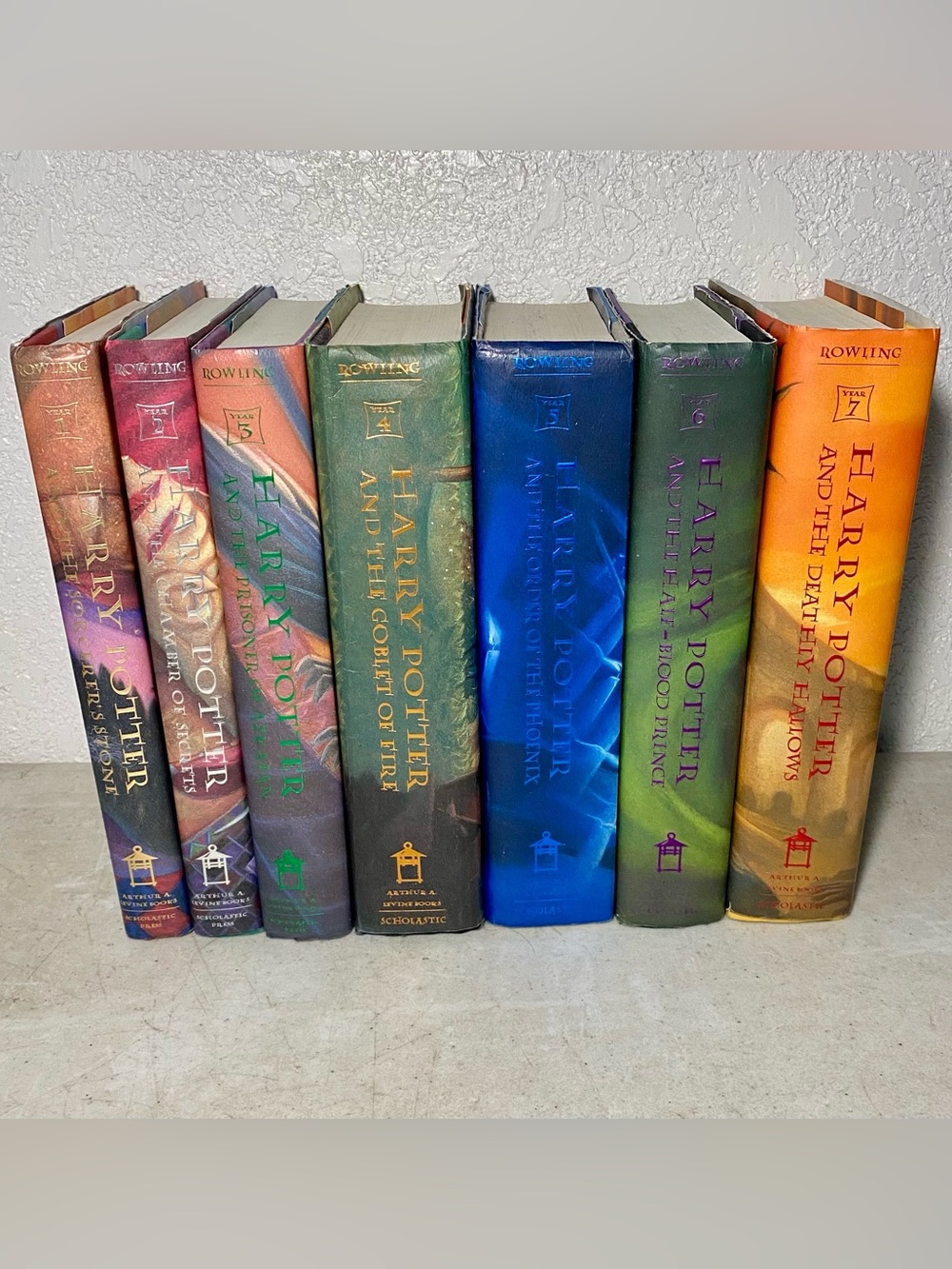 Harry Potter Complete Book Set Volumes 1-7 by J.K. Rowling Hardcover Dust Jacket